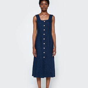 Paloma Wool Navy Linen Flipo Dress